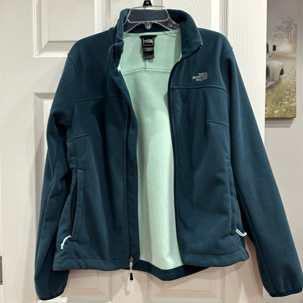 Zippered fleece North Face jacket - Teal
